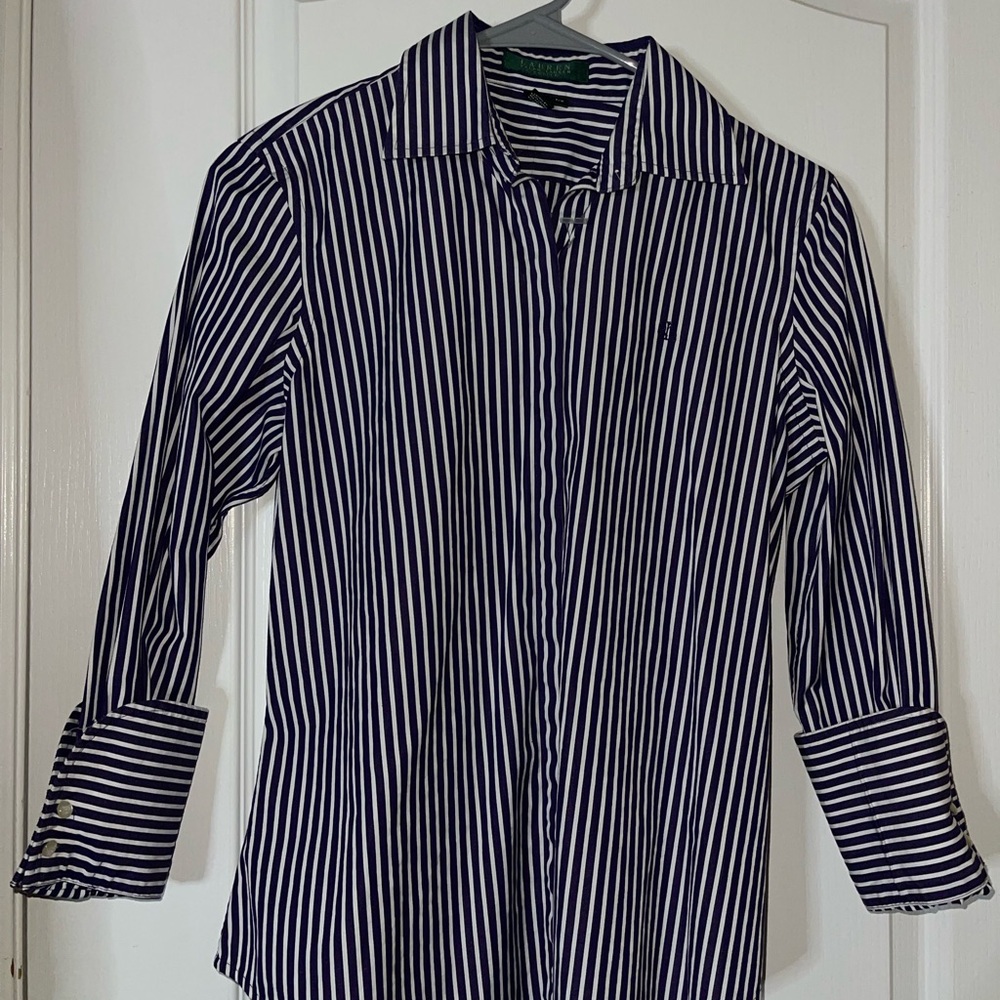 Women's Striped Button-Up Shirt